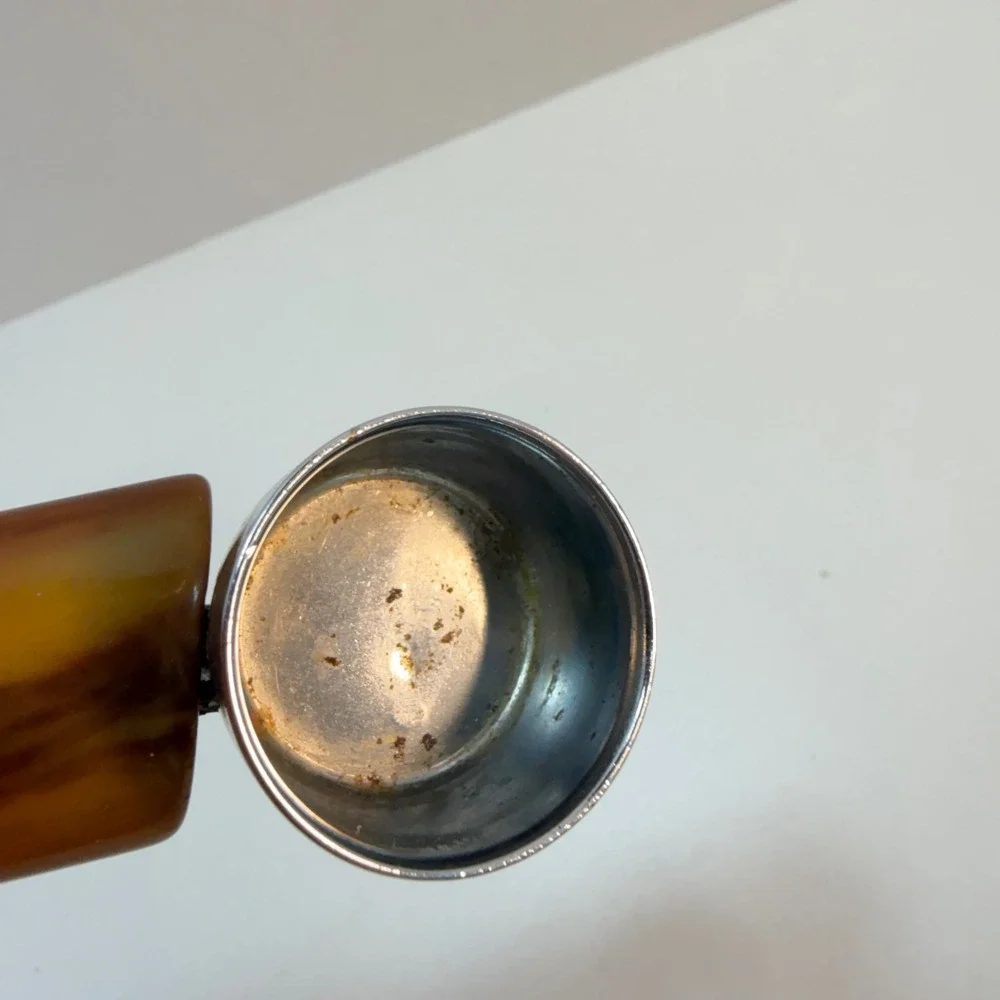 Vintage Bakelite Multi Tool Bottle Opener Jigger Bar Brown Butterscotch Swirl